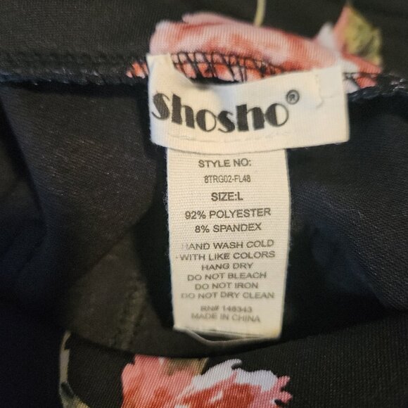 Shosho Floral Leggings Hot Pants Pockets Stretch Womens Large NEW NWT - Picture 9 of 11